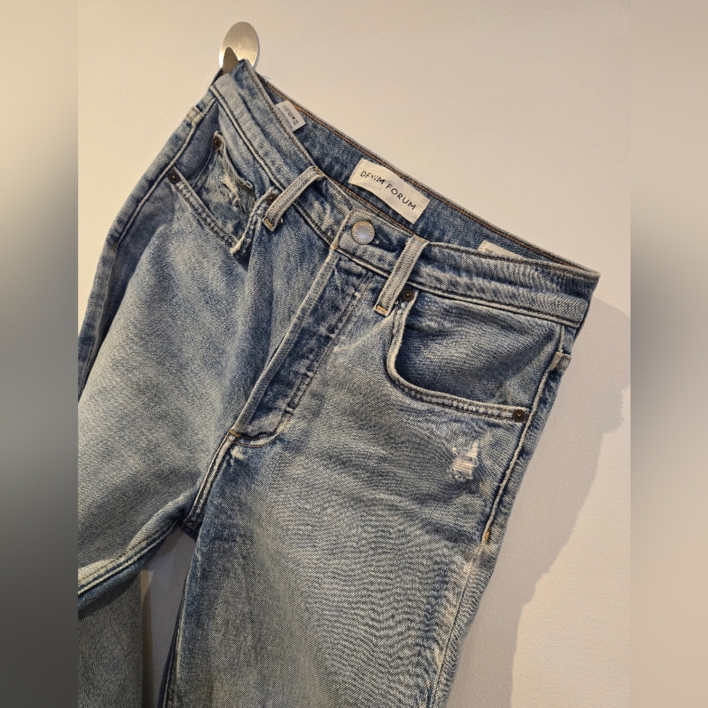 Denim Forum Yoko High Rise Slim Distressed Size 26 - Picture 4 of 14